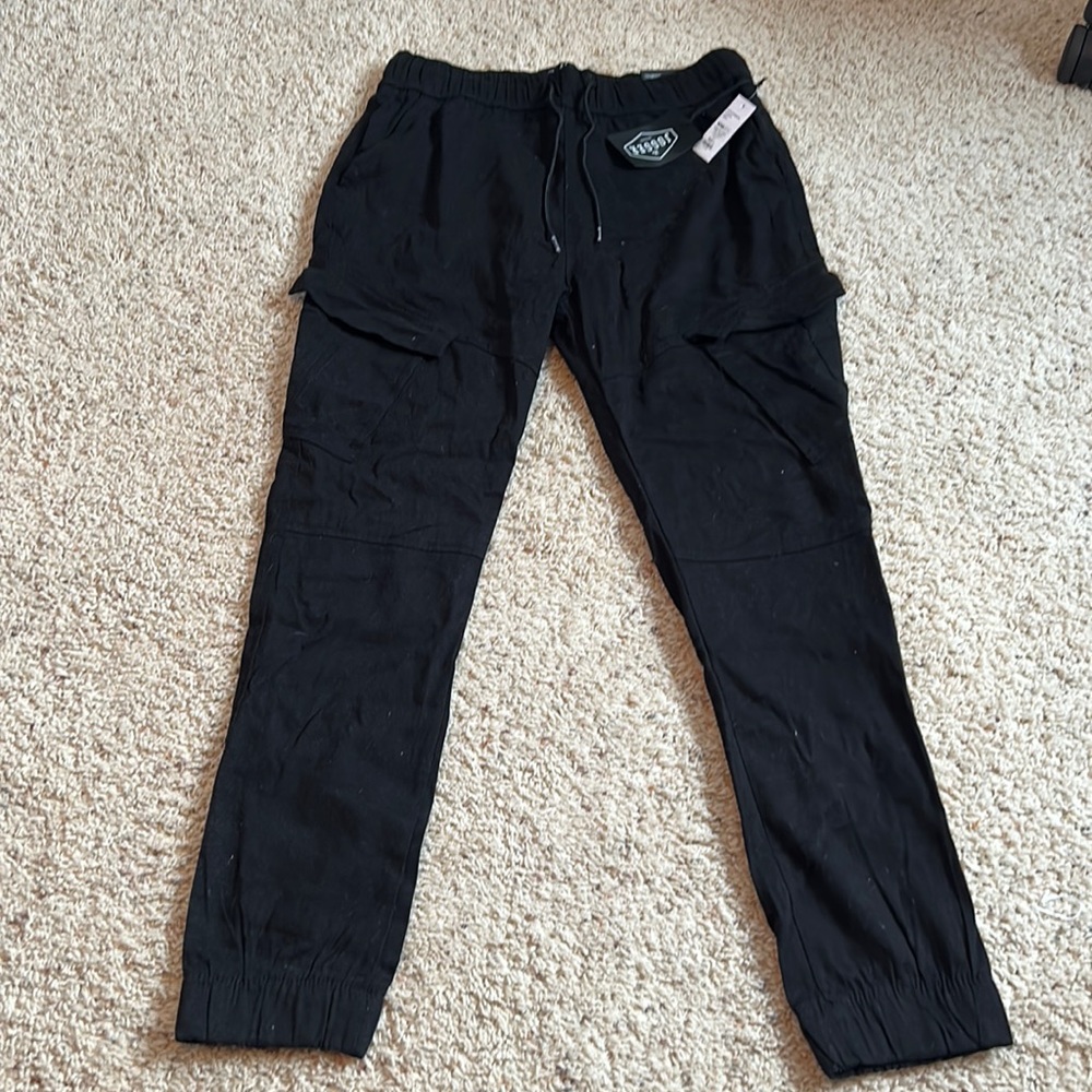 Men’s Large Black Cotton Jogger Pant